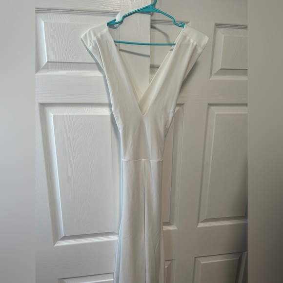 Lulu’s Thinking Out Loud White Backless Jumpsuit - Picture 3 of 4